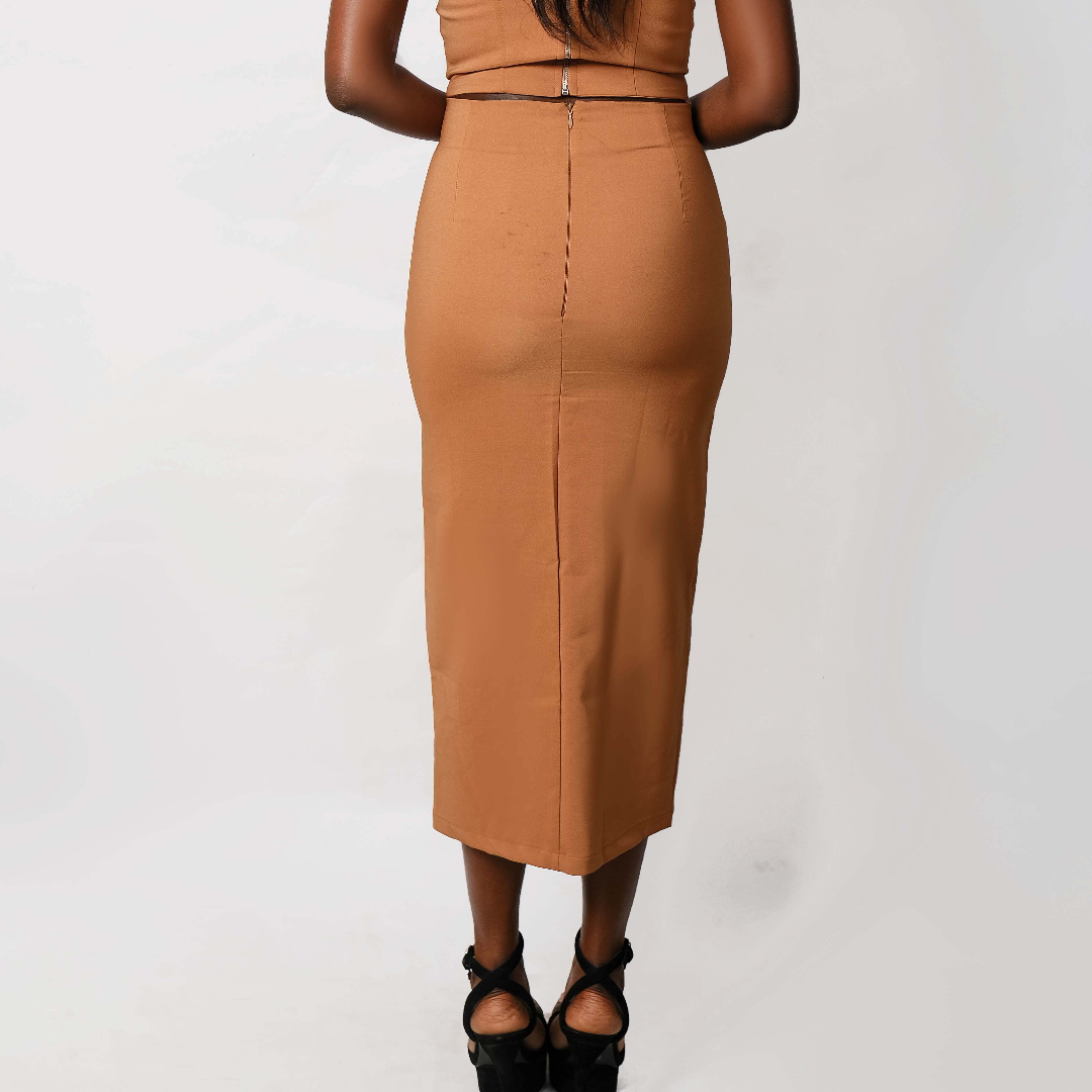 High-Waist Button Slit Skirt - Image 2